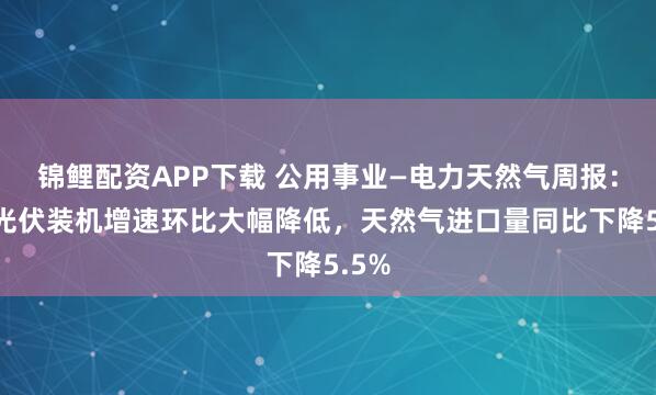 锦鲤配资APP下载 公用事业—电力天然气周报：6月光伏装机增速环比大幅降低，天然气进口量同比下降5.5%