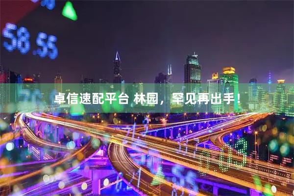 卓信速配平台 林园，罕见再出手！